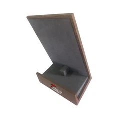 Porta catalogo a forma di U in impiallacciatura marrone